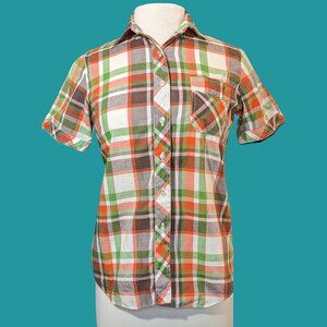 Rose Best Quality Vintage Madras Plaid Blouse Size 32 (XS) Preowned